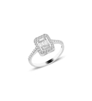 Gümüş Rodyumlu Rose Baget Taşlı Yüzük Dgn21464 (Gümüş)
