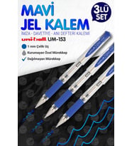 Uni-Ball Um-153 Signo Broad Roller Kalem Mavi 3 Adet1.0 mm Davetiye Kalemi /Mavi Yazan Davetiye Anı Defteri Kalemi / İmza Kalemi / Jel Kalem -T995