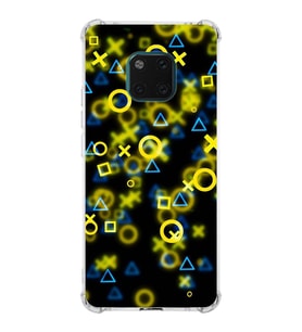 PrintiFy Huawei Mate 20 Pro Uyumlu Köşe Korumalı Semboller Tasarımlı Şeffaf Silikon Kılıf