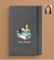 Kişiye Özel İş Kadını Model 13x21 Gri Defter-12