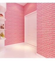 NW03 Pembe Tuğla Arkası Yapışkanlı Esnek Silinebilir Duvar Paneli (Karışık)