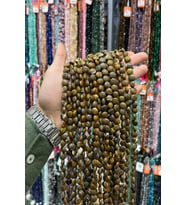 Jasper Taşı Daire Kesim Parlak Kahverengi 10mm Doğal Taş Dizi [AA]