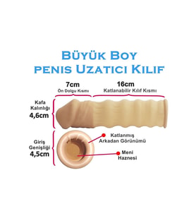 Shop Ürünleri 7 cm Dolgulu Uzatmalı Penis Kılıfı Kayganlık Veren Kavunlu Yağı Beraber Hediyeli Seti