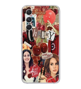 Samsung Galaxy A55 Uyumlu Lana Del Rey Kolaj Tasarımlı Şeffaf Telefon Kılıfı