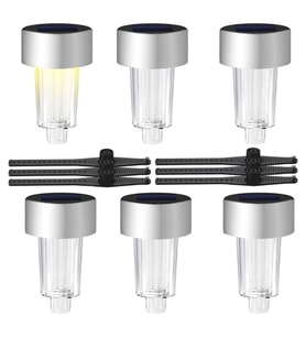 Powermaster PM-26961 Metal Gövdeli Dc 5V Gün Işığı Solar Güneş Enerjili Balkon Havuz Bahçe Lambası 6'lı Paket