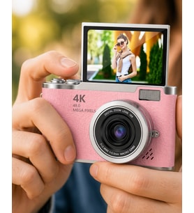 Profesyonel Çekim İçin 48 MP Kamera 18x Zoom Flip Ekran Dijital Kamera