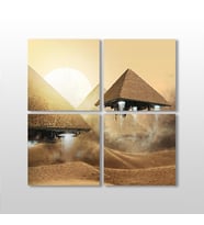 Piramitler Kanvas Tablo 90x90cm (Karışık)
