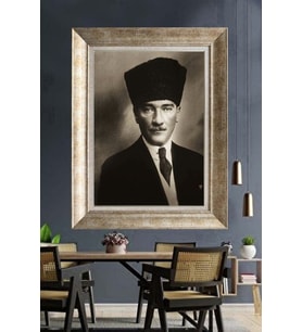 Gümüş Çerçeveli Atatürk Tablo za303