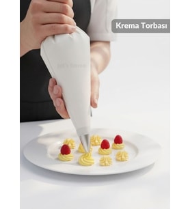 Krema Torbası Bez Yıkanabilir Torba BPA Free Pasta Duy Torbası Dekorasyon Süsleme Aparatı 20x35 cm