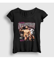 Presmono Kadın Siyah Punch Güreş Ufc Mma Khabib Nurmagomedov T-Shirt 513443tt