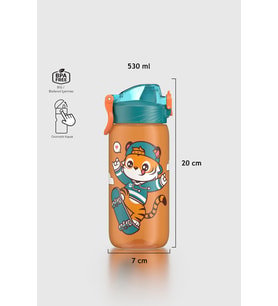 Renga Wave Desenli 530 ml Çocuk Matara 912169 Pembe (Turuncu)