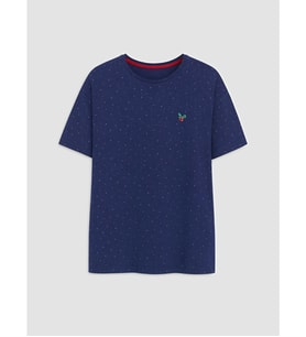 LCW DREAM Lacivert Bisiklet Yaka Puantiyeli Kadın Pijama Üstü