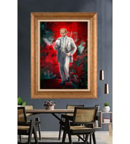 Altın Varaklı Çerçeveli Paspartulu Atatürk Tablo TR1447 (Gold)