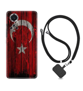 Huawei Nova Y70 Y90 Nova 9 SE  Kılıf Boyun Askılı Silikon Şanlı Türk Bayrağı 2 1317