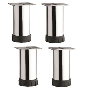 Metal Baza Dolap Ayağı Krom Kalın Çap 45mm  yükseklik 8cm 4 adet 1 takım