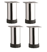 Metal Baza Dolap Ayağı Krom Kalın Çap 45mm  yükseklik 8cm 4 adet 1 takım