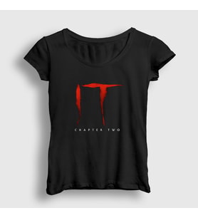 Presmono Kadın Siyah Chapter Two Pennywise Stephen King It T-Shirt 370662tt