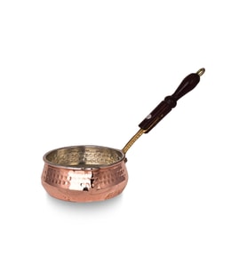 Cobper Premium Collection Mangali Bakır Sosluk 12,5cm Ahşap Kulp