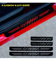 Chevrolet Suburban İçin Uyumlu Aksesuar Oto Kapı Eşiği Sticker Karbon 4 Adet