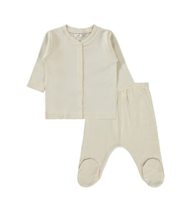 Civil Baby Erkek Bebek Pijama Takımı 1-6 Ay Taş Rengi (Bej)