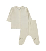 Civil Baby Erkek Bebek Pijama Takımı 1-6 Ay Taş Rengi (Bej)