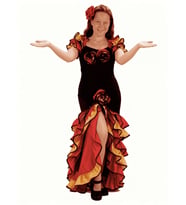 İspanyol Yetişkin Kadın Kostümü  Roman Kadın Kıyafeti (Çok Renkli)