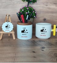 Sevimli Panda Hediye Sepeti Kupa Bardak T Kulplu, Kalemlik ve Anahtarlık Arkadaşa Hediye (Model 5)
