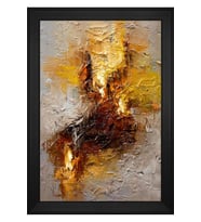 Soyut Şekiller Motifli Kanvas Tablo 50 x 70 cm Siyah Çerçeve