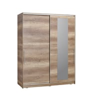 Adore Mobilya Sürgü Aynalı Gardırop-Açık Ceviz 160x207x60 cm (GxYxD)