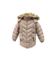 Life For Moda Kız Çocuk İçi Peluş Astarlı Çıkarılabilir Kapüşonlu Su Geçirmez Mont Kaban 3020 (Vizon)