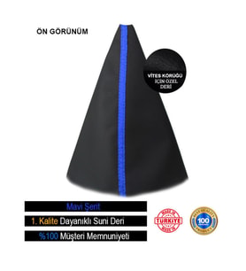 Volkswagen Golf 3 1991-1997 Uyumlu Siyah Deri Özel Tasarım Mavi Şerit Spor Dikiş Vites Körüğü