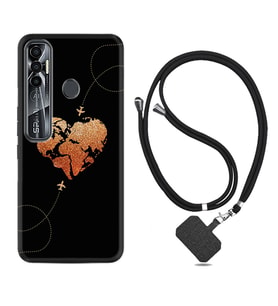 Tecno Spark 6 6 Go 8C 8 Pro 7 7 Pro Kılıf Boyun Askılı Silikon Plane Heart 1721