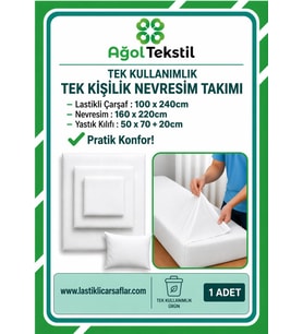 Kullanımlık Tek Kişilik Nevresim Takımı Pratik Uyku Konforu Seyahat, Misafir, Otel Kullanımı İçin Tek Kişilik
