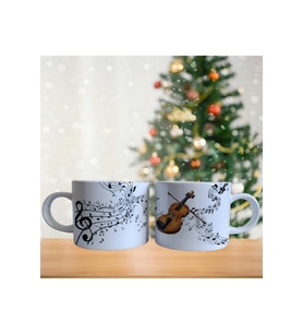 Ghostbastır Design Keman ve Notalar Kupa Bardak Tek Adet 0268