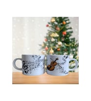 Ghostbastır Design Keman ve Notalar Kupa Bardak Tek Adet 0268
