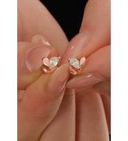 Gümüş rose zirkon taşlı aşkın iki damlası küpe SGTL12827ROSE