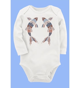 Organik Baskılı Pamuklu Unisex Bebek Body UZUNKOLE24