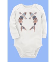 Organik Baskılı Pamuklu Unisex Bebek Body UZUNKOLE24