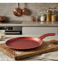 ARZU ÇELİK 32 Cm Granit Krep Tavası - Kırmızı