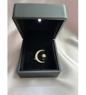 Ay Model Ayarlanabilir 925 Ayar Gümüş Yüzük