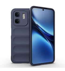 Infinix Hot 50i 4G Uyumlu Kılıf Esnek TPU Oyuklu Arka Yüzey Tasarımlı Zore Etnik Silikon Kapak (Lacivert)