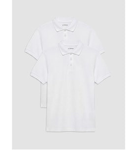 LCW Kids Beyaz Polo Yaka Kız Çocuk Pike Tişört 2'li