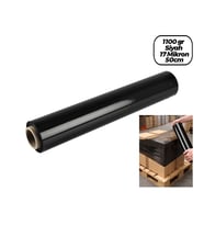 6 ADET BRÜT:1100GR = NET STREÇ :600GR SİYAH KOLİ - PALET STREÇ FİLM 17 MİKRON 50CM (5690)