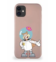 Apple iPhone 11 Soft Premier Kapak Sandy Tasarımlı Silikon Kılıf - Pudra (Şeffaf)
