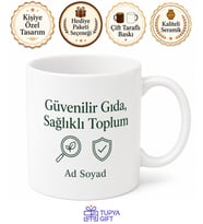 Gıda Denetmenine Hediye Hijyen Kontrolü Güvenilir Gıda Sağlıklı Tüketim Kupa Bardak