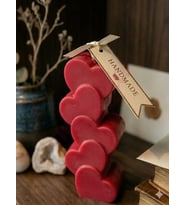 Mumelia Candles Kalp Kalbe Form - Doğal Soya Dekoratif Mum - Kırmızı