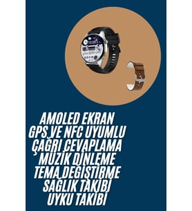 Mey İthalat® Akıllı Saat Yuvarlak Ekran Sesli Görüşme Özellikli Siyah Akıllı Unisex Kol Saati