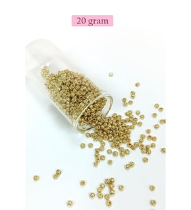Dökme Cam Kum Boncuk (8/0) 3 mm - 20 Gram - Altın Rengi - BNC144