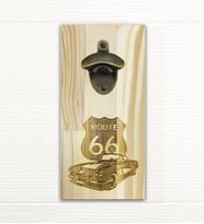 Duvar Tipi Şişe Açacağı Ahşap Bira Açacağı Route 66 Açacak