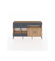 Arges Konsol 4 Raflı 5 Çekmeceli 2 Kapaklı 176x30x99 Çam-Çam/Antrasit